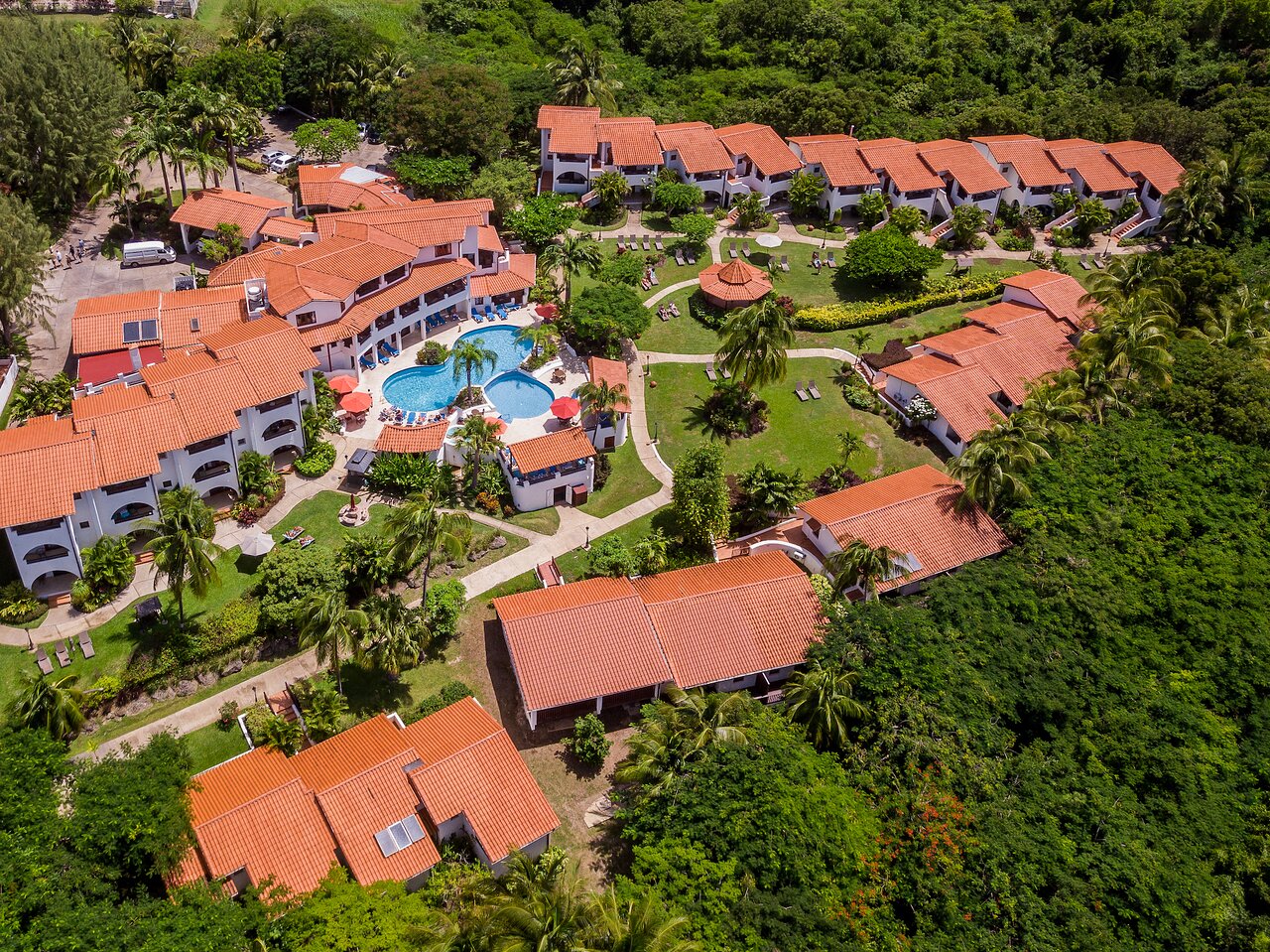 View of the hotel from above. 