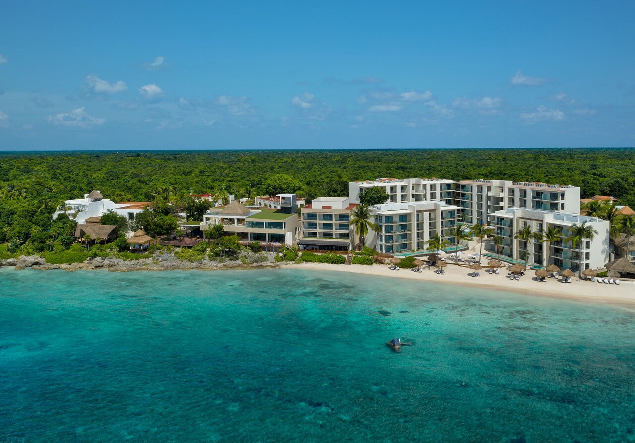 Aerial view Dreams Cozumel Cape natural beach