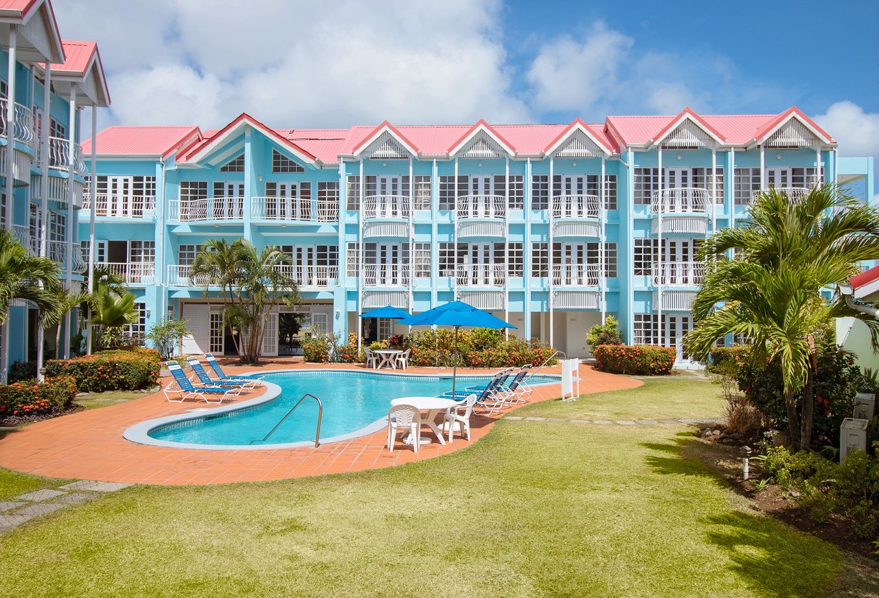 Poolside at Bay Gardens Marina Haven in Rodney Bay Marina
