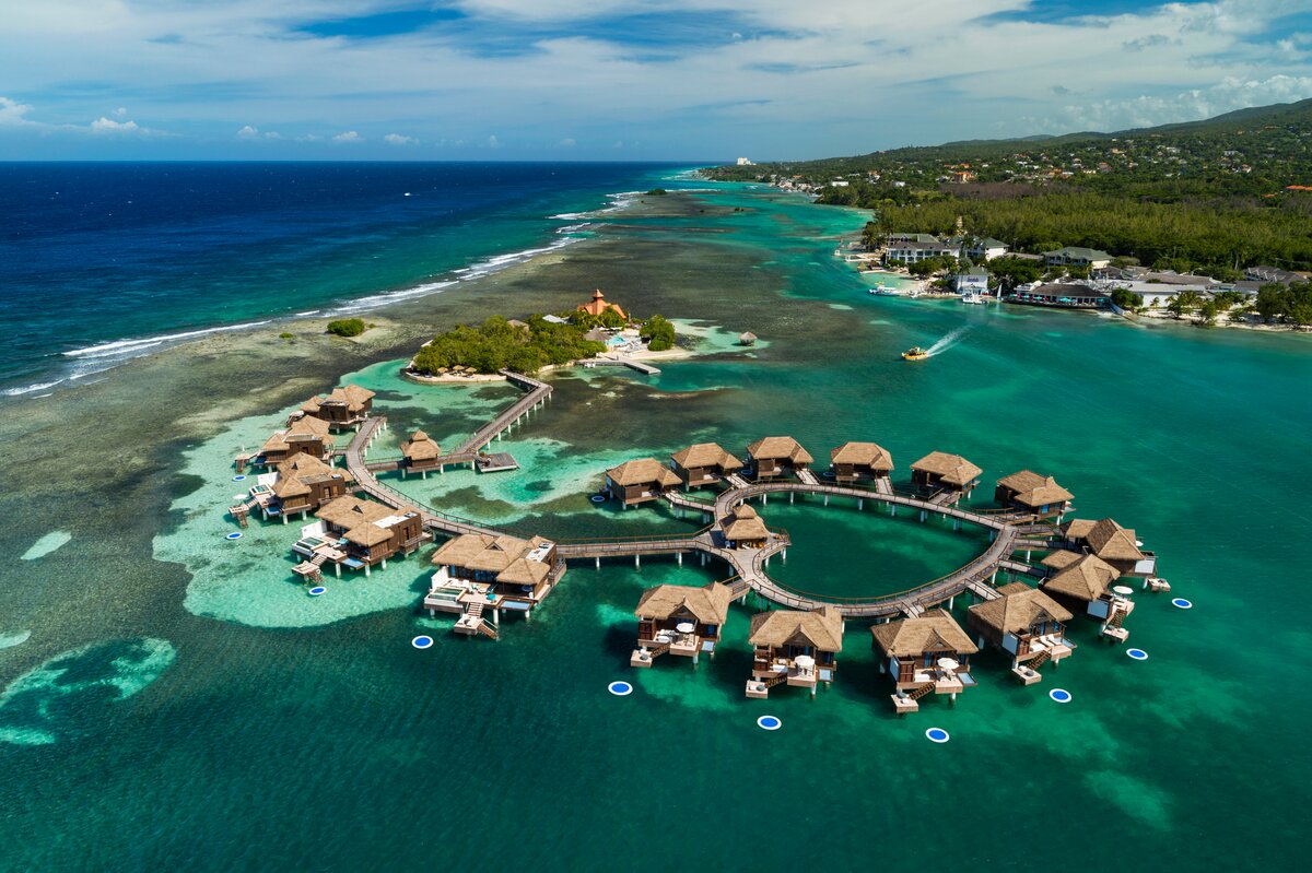 Over the Water Private Island Butler Villas Aerial