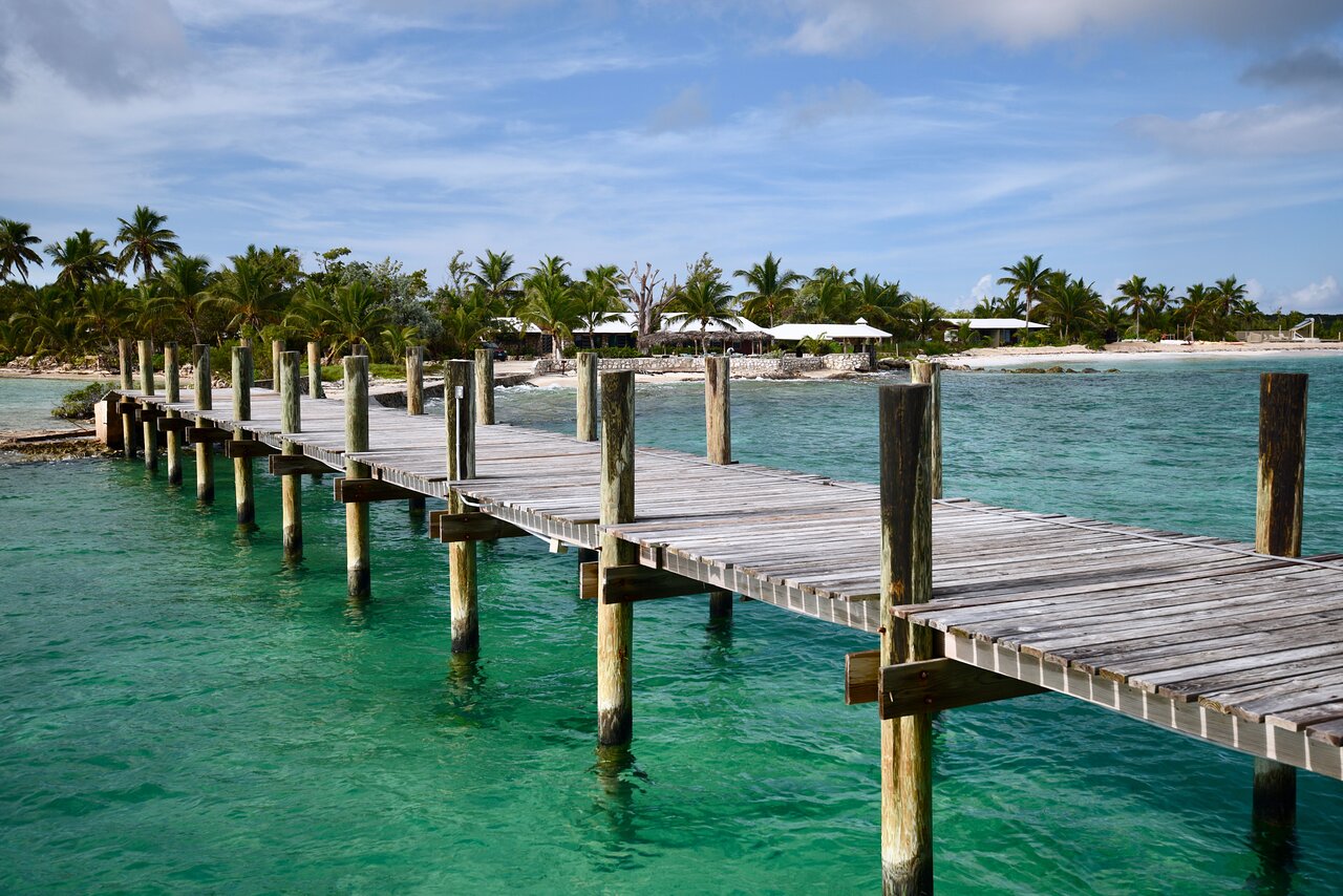 Dock looking back at resort