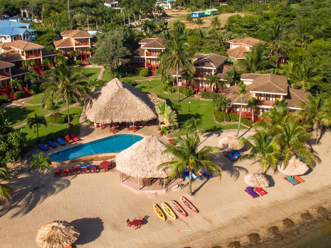 The Beach, Pool, Tiki Bar, and Restaurant at Belizean Dreams Resort