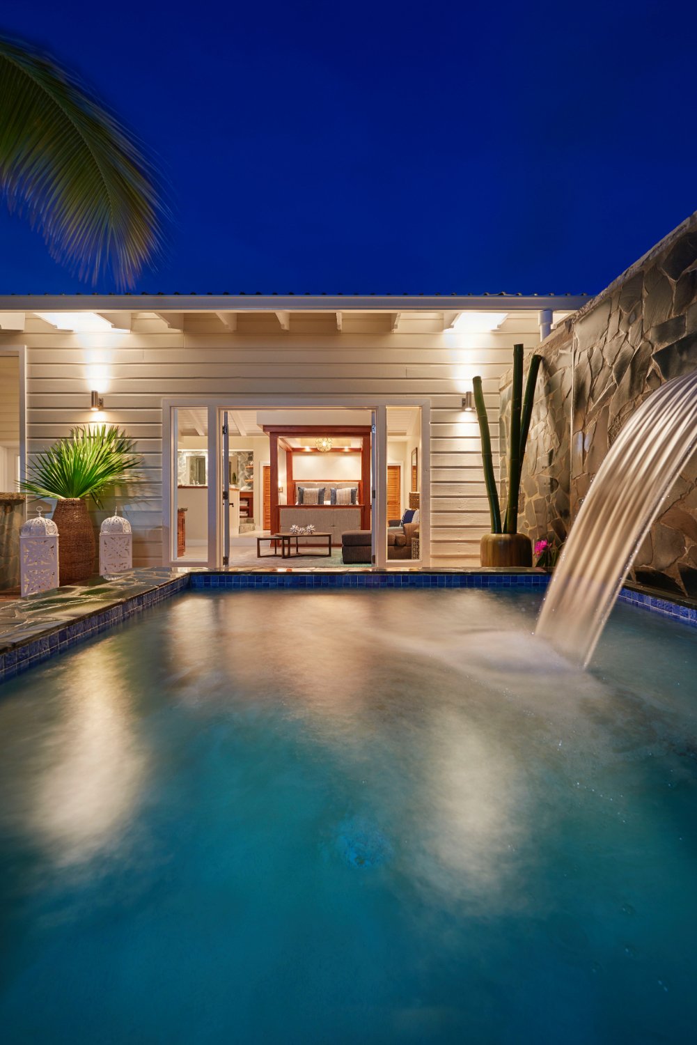 Night View of suite from the plunge pool